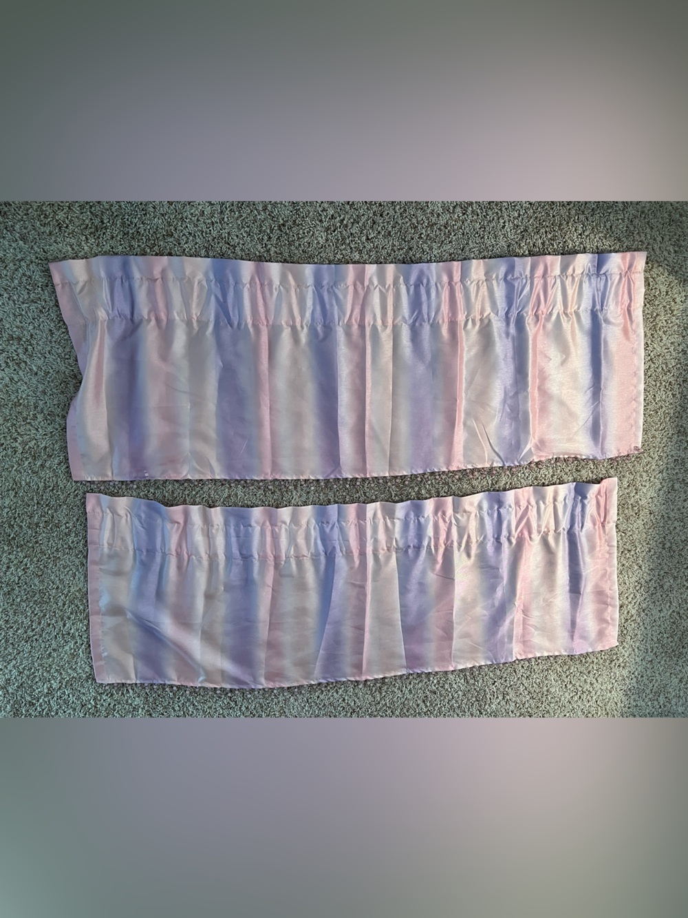 2-Pink and Lavender Ombre beaded valences/toppers 18 1/2” W x 4’ 4” L